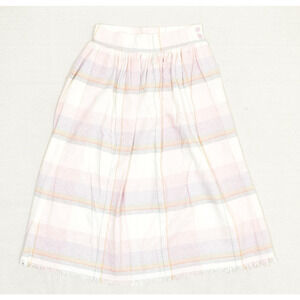 Vintage Women's Pleated Midi Skirt Plaid Wool Multicolor Size S USA Chequers Zip